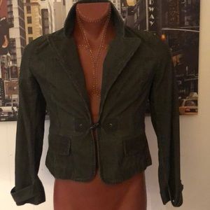 Ann Taylor loft gray corduroy cropped blazer. SFH